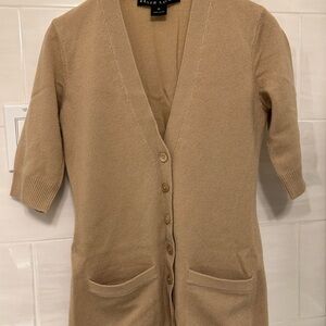 Ralph Lauren Black Label Women's Tan Cashmere Cardigan